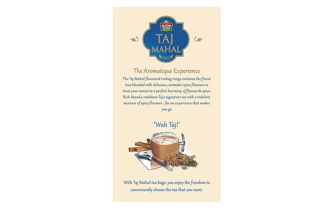Brooke Bond Taj Mahal Rich Masala Tea Bags   Box  25 pcs